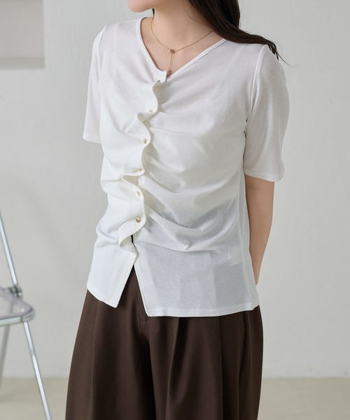 apres jour clair（アプレジュールクレア）の「【apres jour clair】ドレープデザイントップス / カーディガン（Tシャツ/カットソー・レディース・オフホワイト/ブラック/ミント/ブラウン系その他・フリー/X-LARGE）」の20枚目の写真