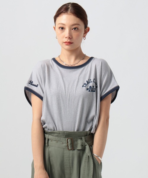 Russell Athletic（ラッセルアスレティック）の「【RUSSELL ATHLETIC (ラッセルアスレティック）】グラフィックフレンチスリーブT（Tシャツ/カットソー・レディース・グレー/イエロー/ライトブルー・FREE）」の17枚目の写真