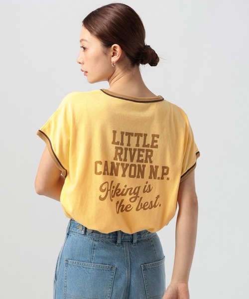 Russell Athletic（ラッセルアスレティック）の「【RUSSELL ATHLETIC (ラッセルアスレティック）】グラフィックフレンチスリーブT（Tシャツ/カットソー・レディース・グレー/イエロー/ライトブルー・FREE）」の8枚目の写真