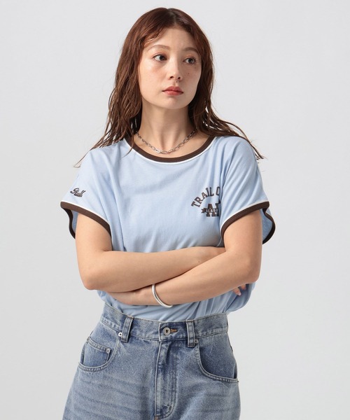 Russell Athletic（ラッセルアスレティック）の「【RUSSELL ATHLETIC (ラッセルアスレティック）】グラフィックフレンチスリーブT（Tシャツ/カットソー・レディース・グレー/イエロー/ライトブルー・FREE）」の5枚目の写真