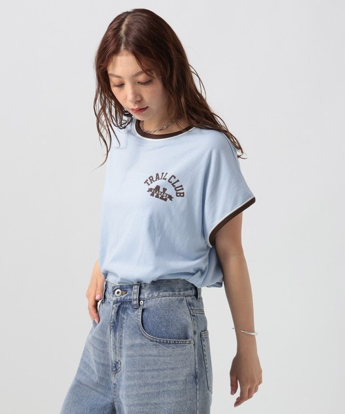 Russell Athletic（ラッセルアスレティック）の「【RUSSELL ATHLETIC (ラッセルアスレティック）】グラフィックフレンチスリーブT（Tシャツ/カットソー・レディース・グレー/イエロー/ライトブルー・FREE）」の4枚目の写真