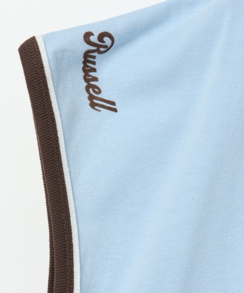 Russell Athletic（ラッセルアスレティック）の「【RUSSELL ATHLETIC (ラッセルアスレティック）】グラフィックフレンチスリーブT（Tシャツ/カットソー・レディース・グレー/イエロー/ライトブルー・FREE）」の21枚目の写真
