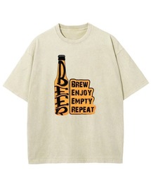 GARAGE MADE（ガレージメイド）の「レディースM～Lサイズ　ユニセックス　ピグメントプリント　BIG TシャツBEER（Tシャツ/カットソー）」