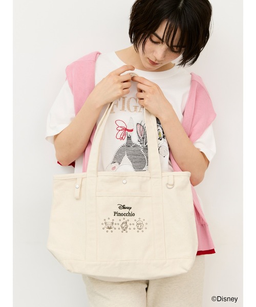 Disney（ディズニー）の「【Disney】ピノキオ/トートバッグ（ハンドバッグ・レディース・ネイビー/キナリ・F）」の3枚目の写真