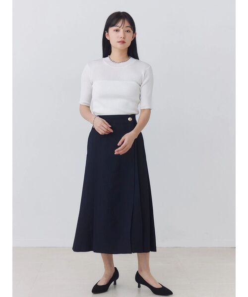 TONAL(トーナル)の「アセテートハイネックリブニット(ニット/セーター・レディース・ベビーピンク/ライトブルー/ネイビー/オフホワイト・MEDIUM)」の9枚目の写真