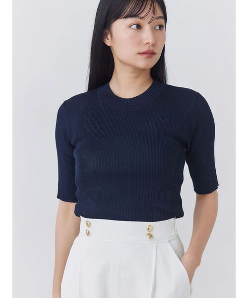 TONAL(トーナル)の「アセテートハイネックリブニット(ニット/セーター・レディース・ベビーピンク/ライトブルー/ネイビー/オフホワイト・MEDIUM)」の19枚目の写真