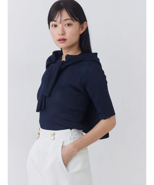 TONAL(トーナル)の「アセテートハイネックリブニット(ニット/セーター・レディース・ベビーピンク/ライトブルー/ネイビー/オフホワイト・MEDIUM)」の22枚目の写真