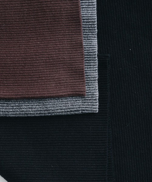 Regen Glanz(レーゲングランツ)の「ribbed short sleeve knit T-shirt / リブショートスリーブニットT(Tシャツ/カットソー・メンズ・ブラック/ダークブラウン/ブラック系その他・MEDIUM/LARGE/SMALL)」の7枚目の写真