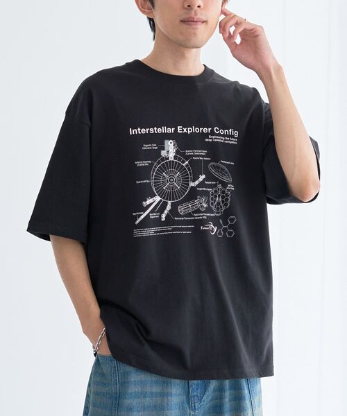 CRAFT STANDARD BOUTIQUE(クラフトスタンダードブティック)の「スペースアートグラフィックTシャツ(Tシャツ/カットソー・メンズ・チャコールグレー/ホワイト/ネイビー/ブラック・M/L)」の1枚目の写真