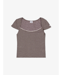 Square Lace Tee (Brown)