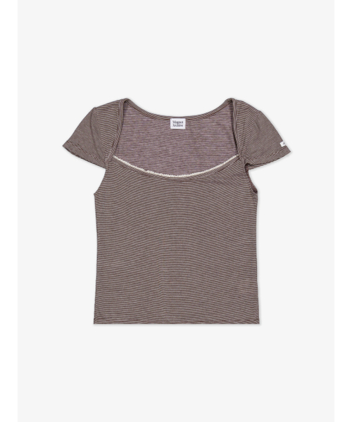 MAGNET ARCHIVE(マグネット アーカイブ)の「Square Lace Tee (Brown)(Tシャツ/カットソー・レディース・その他・FREE)」の1枚目の写真