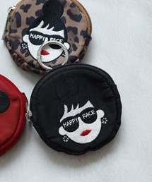 HAPPY FACE（ハッピーフェイス）の「EMMA 顔刺繍カラビナ丸ポーチ（ポーチ）」