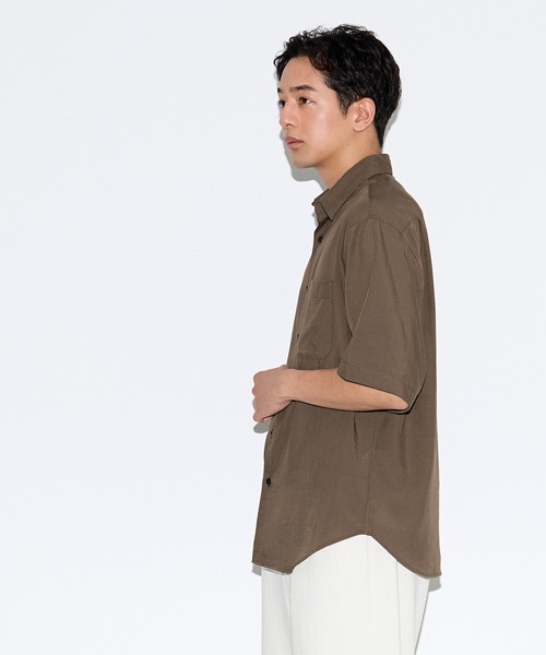 coca(coca)(コカ)の「ポリエステルブロードリラックス半袖シャツ(シャツ/ブラウス・メンズ・イエロー/ネイビー/ブラウン/ライトグリーン・L/M/XL)」の16枚目の写真