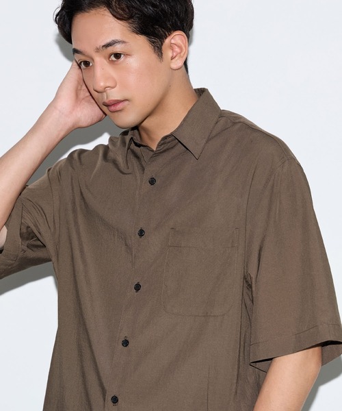 coca(coca)(コカ)の「ポリエステルブロードリラックス半袖シャツ(シャツ/ブラウス・メンズ・イエロー/ネイビー/ブラウン/ライトグリーン・L/M/XL)」の17枚目の写真