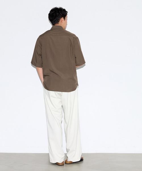coca(coca)(コカ)の「ポリエステルブロードリラックス半袖シャツ(シャツ/ブラウス・メンズ・イエロー/ネイビー/ブラウン/ライトグリーン・L/M/XL)」の18枚目の写真
