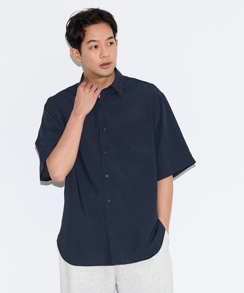 coca(coca)(コカ)の「ポリエステルブロードリラックス半袖シャツ(シャツ/ブラウス・メンズ・イエロー/ネイビー/ブラウン/ライトグリーン・L/M/XL)」の22枚目の写真