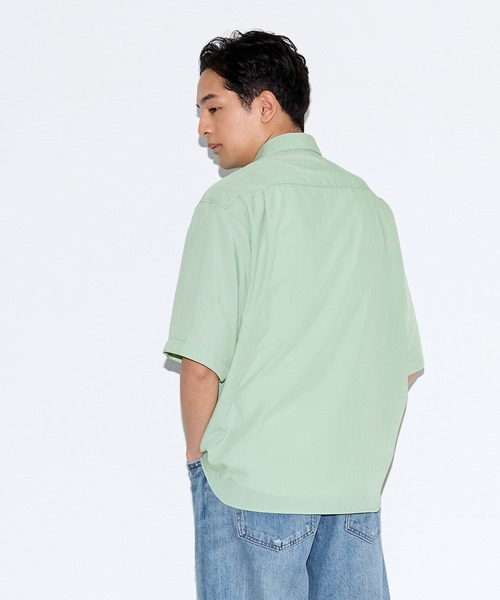 coca(coca)(コカ)の「ポリエステルブロードリラックス半袖シャツ(シャツ/ブラウス・メンズ・イエロー/ネイビー/ブラウン/ライトグリーン・L/M/XL)」の12枚目の写真