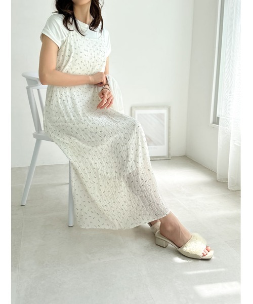 fifth（フィフス）の「長さ調節アジャスター付き小花柄キャミワンピース（ワンピース・レディース・アイボリー/ブラック・M）」の16枚目の写真
