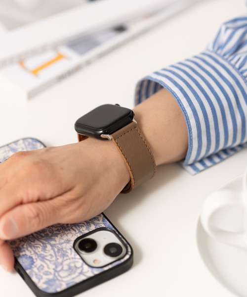 emonique(エモニーク)の「PUレザー アップルウォッチバンド Apple Watch バンド【38mm/40mm/41mm 対応】(デジタル腕時計・メンズ・グレー/ブラック/ホワイト/ブラウン・38)」の1枚目の写真
