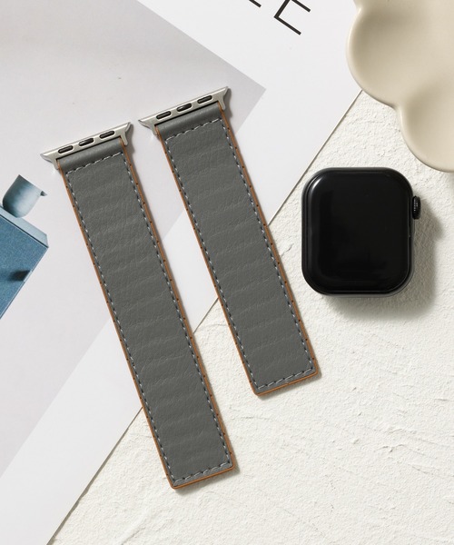 emonique(エモニーク)の「PUレザー アップルウォッチバンド Apple Watch バンド【38mm/40mm/41mm 対応】(デジタル腕時計・メンズ・グレー/ブラック/ホワイト/ブラウン・38)」の4枚目の写真