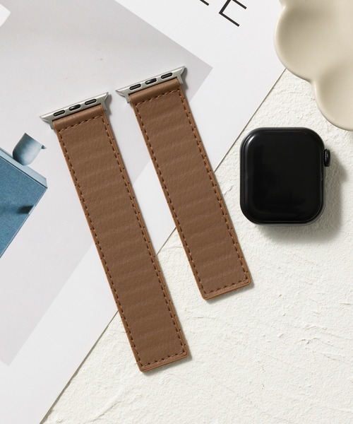emonique(エモニーク)の「PUレザー アップルウォッチバンド Apple Watch バンド【38mm/40mm/41mm 対応】(デジタル腕時計・メンズ・グレー/ブラック/ホワイト/ブラウン・38)」の6枚目の写真