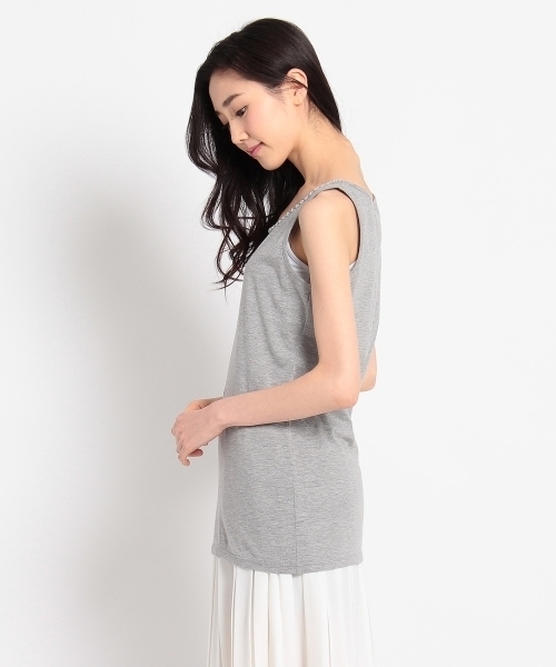 HusHusH(ハッシュアッシュ)の「ビジュー付きタンクトップ(タンクトップ・レディース・ホワイト/グレー/ブルー/ブルー系1・01/03/02)」の6枚目の写真