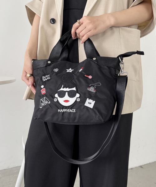 HAPPY FACE(ハッピーフェイス)の「エマ新刺繍2WAYショルダーBK(ショルダーバッグ・レディース・ブラック・ONE SIZE)」の3枚目の写真
