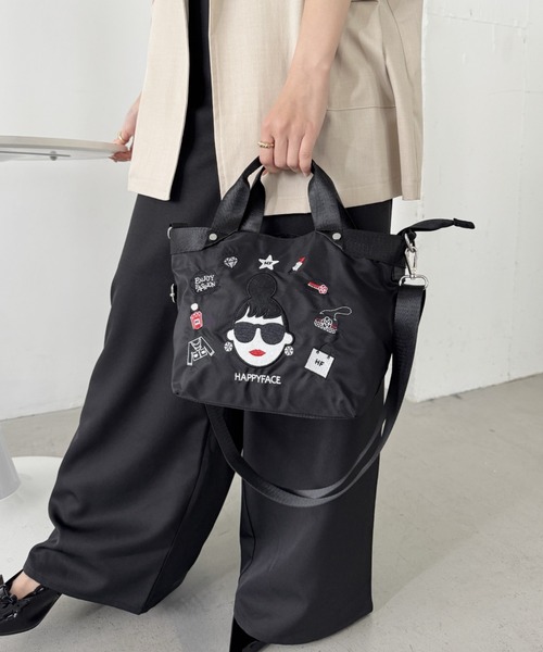 HAPPY FACE(ハッピーフェイス)の「エマ新刺繍2WAYショルダーBK(ショルダーバッグ・レディース・ブラック・ONE SIZE)」の5枚目の写真