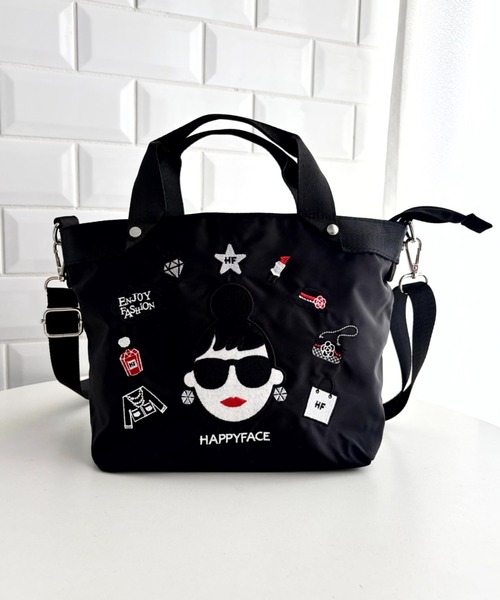 HAPPY FACE(ハッピーフェイス)の「エマ新刺繍2WAYショルダーBK(ショルダーバッグ・レディース・ブラック・ONE SIZE)」の6枚目の写真