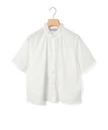 MidiUmi シャンブレーフリルシャツ