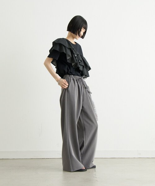 CIAOPANIC TYPY（チャオパニックティピー）の「ZOZO限定アシメフリルデザインカットソー（Tシャツ/カットソー・レディース・ホワイト/ブラック/ブラック系その他/ホワイト系その他・ONE SIZE）」の17枚目の写真