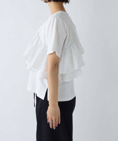 CIAOPANIC TYPY（チャオパニックティピー）の「ZOZO限定アシメフリルデザインカットソー（Tシャツ/カットソー・レディース・ホワイト/ブラック/ブラック系その他/ホワイト系その他・ONE SIZE）」の13枚目の写真
