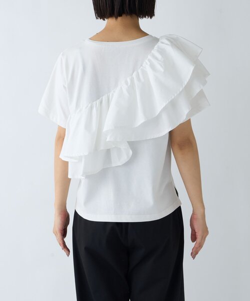 CIAOPANIC TYPY（チャオパニックティピー）の「ZOZO限定アシメフリルデザインカットソー（Tシャツ/カットソー・レディース・ホワイト/ブラック/ブラック系その他/ホワイト系その他・ONE SIZE）」の12枚目の写真
