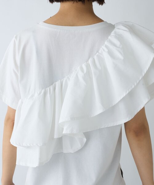 CIAOPANIC TYPY（チャオパニックティピー）の「ZOZO限定アシメフリルデザインカットソー（Tシャツ/カットソー・レディース・ホワイト/ブラック/ブラック系その他/ホワイト系その他・ONE SIZE）」の11枚目の写真