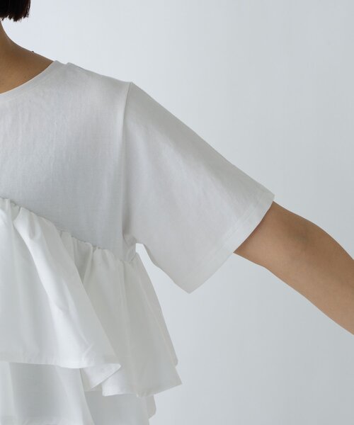 CIAOPANIC TYPY（チャオパニックティピー）の「ZOZO限定アシメフリルデザインカットソー（Tシャツ/カットソー・レディース・ホワイト/ブラック/ブラック系その他/ホワイト系その他・ONE SIZE）」の9枚目の写真