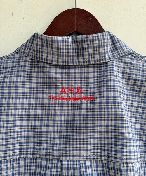 SELAN(セラン)の「【ユニセックス】ショート丈ワンポイントバック刺繍シャツ(シャツ/ブラウス・メンズ・ブラック系/ホワイト系その他/ブルー/ブルー系/ホワイト・MEDIUM/LARGE)」の8枚目の写真