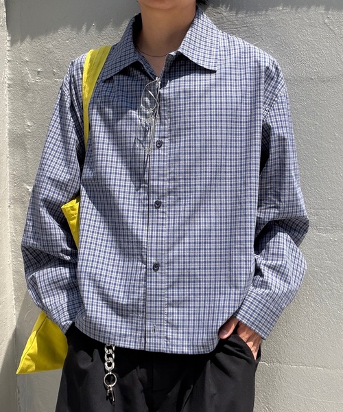 SELAN(セラン)の「【ユニセックス】ショート丈ワンポイントバック刺繍シャツ(シャツ/ブラウス・メンズ・ブラック系/ホワイト系その他/ブルー/ブルー系/ホワイト・MEDIUM/LARGE)」の11枚目の写真