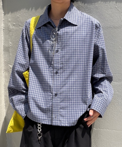 SELAN(セラン)の「【ユニセックス】ショート丈ワンポイントバック刺繍シャツ(シャツ/ブラウス・メンズ・ブラック系/ホワイト系その他/ブルー/ブルー系/ホワイト・MEDIUM/LARGE)」の12枚目の写真