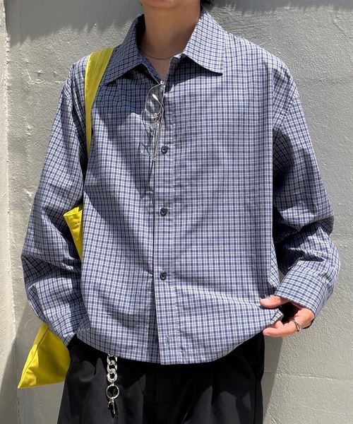 SELAN(セラン)の「【ユニセックス】ショート丈ワンポイントバック刺繍シャツ(シャツ/ブラウス・メンズ・ブラック系/ホワイト系その他/ブルー/ブルー系/ホワイト・MEDIUM/LARGE)」の13枚目の写真