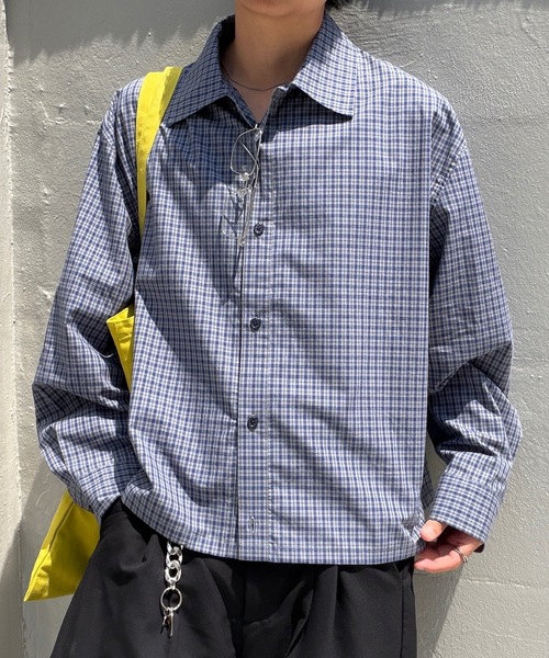 SELAN(セラン)の「【ユニセックス】ショート丈ワンポイントバック刺繍シャツ(シャツ/ブラウス・メンズ・ブラック系/ホワイト系その他/ブルー/ブルー系/ホワイト・MEDIUM/LARGE)」の14枚目の写真