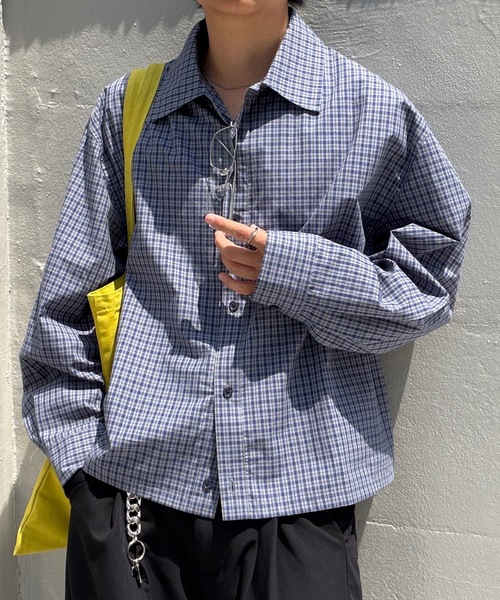 SELAN(セラン)の「【ユニセックス】ショート丈ワンポイントバック刺繍シャツ(シャツ/ブラウス・メンズ・ブラック系/ホワイト系その他/ブルー/ブルー系/ホワイト・MEDIUM/LARGE)」の19枚目の写真