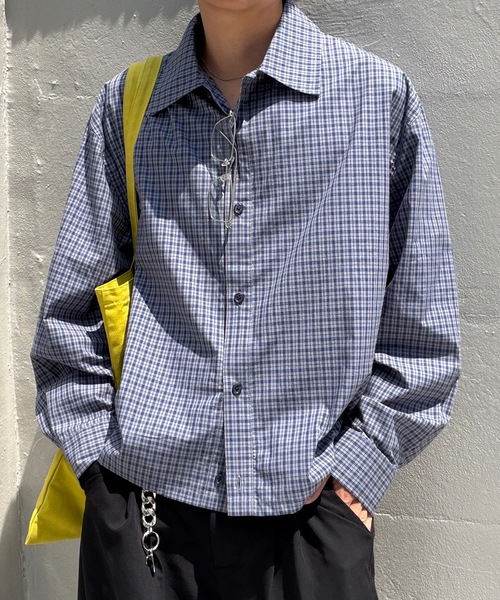 SELAN(セラン)の「【ユニセックス】ショート丈ワンポイントバック刺繍シャツ(シャツ/ブラウス・メンズ・ブラック系/ホワイト系その他/ブルー/ブルー系/ホワイト・MEDIUM/LARGE)」の21枚目の写真