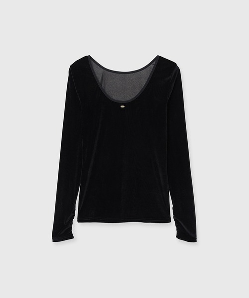 anuans(アニュアンス)の「シアーカットベロアバックオープントップス(Tシャツ/カットソー・レディース・ブラック/ブルー系その他/ブラウン/ピンク・FREE)」の19枚目の写真