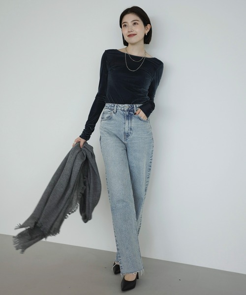 anuans(アニュアンス)の「シアーカットベロアバックオープントップス(Tシャツ/カットソー・レディース・ブラック/ブルー系その他/ブラウン/ピンク・FREE)」の17枚目の写真
