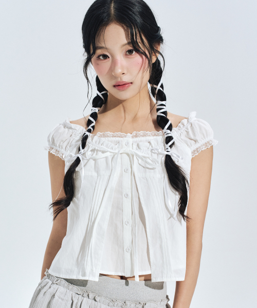 ZEROPLANET(ゼロプラネット)の「レアフリルリボンブラウス ホワイト(シャツ/ブラウス・レディース・その他・F)」の3枚目の写真