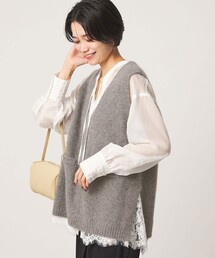 ヘアリー ニット ベスト