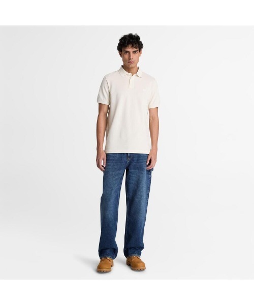 Timberland（ティンバーランド）の「半袖 チェスト ロゴ レギュラー ポロシャツ メンズ（ポロシャツ・メンズ・ライトホワイト・XX-LARGE/X-LARGE/SMALL/MEDIUM/LARGE）」の2枚目の写真