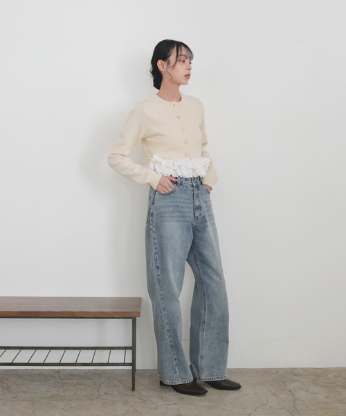 LIAN(リアン)の「2WAYフリルドッキングカーディガン(カーディガン/ボレロ・レディース・チャコールグレー/ベージュ/アイボリー/ブラック・FREE)」の14枚目の写真
