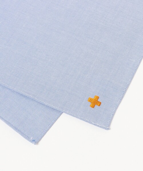 BEAMS PLUS（ビームスプラス）の「Handkerchief Oxford（ハンカチ/ハンドタオル・メンズ・ホワイト/ブルー・ONE SIZE）」の4枚目の写真