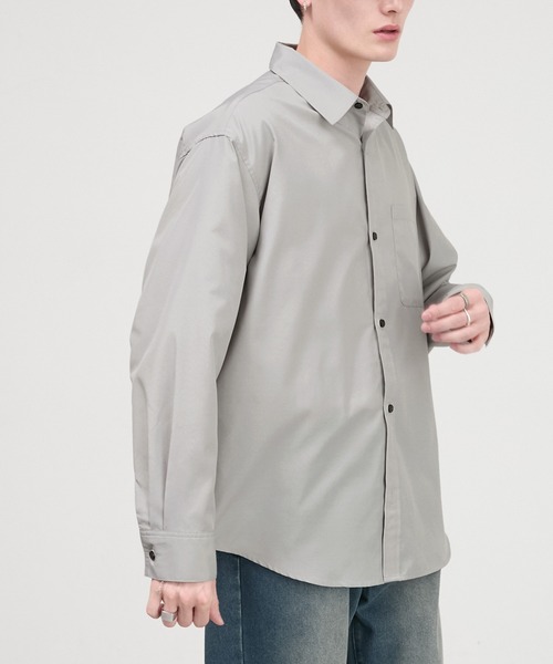 CIYOT(シヨウト)の「【CIYOT】コンフォートブロードクロス ルーズベーシック レギュラーカラーシャツ<イージーケア>(シャツ/ブラウス・メンズ・ブルー系/サックスブルー/ライトグレー/アイボリー系/チャコール/オフホワイト・S/M/L)」の3枚目の写真